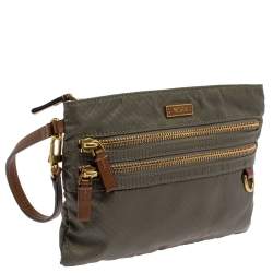 Pre Owned TUMI Grey Nylon Wristlet Pouch