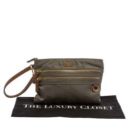 Pre Owned TUMI Grey Nylon Wristlet Pouch