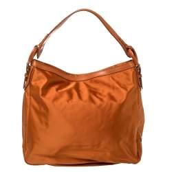 Pre Owned Tumi Orange Nylon Ashley Hobo