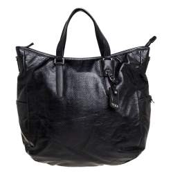 TUMI Black Python Effect Coated Fabric Lucerne Tote