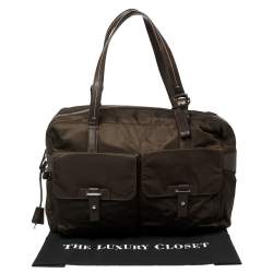 Pre Owned TUMI Brown Nylon and Leather Cortina Boarding Bag