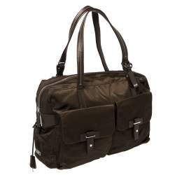 Pre Owned TUMI Brown Nylon and Leather Cortina Boarding Bag
