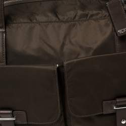 Pre Owned TUMI Brown Nylon and Leather Cortina Boarding Bag