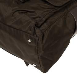 Pre Owned TUMI Brown Nylon and Leather Cortina Boarding Bag