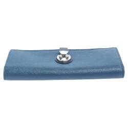 TUMI Blue Leather Kisslock Wallet