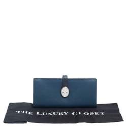TUMI Blue Leather Kisslock Wallet