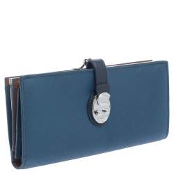 TUMI Blue Leather Kisslock Wallet