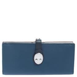 TUMI Blue Leather Kisslock Wallet