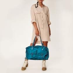 TUMI Blue Nylon and Leather Cortina Boarding Bag