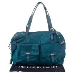 TUMI Blue Nylon and Leather Cortina Boarding Bag