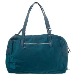 TUMI Blue Nylon and Leather Cortina Boarding Bag