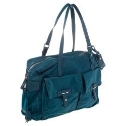 TUMI Blue Nylon and Leather Cortina Boarding Bag