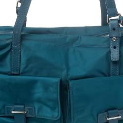 TUMI Blue Nylon and Leather Cortina Boarding Bag