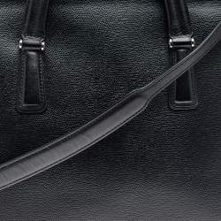 Pre Owned Tumi Black Leather Large And Double Zip Carry All Tote