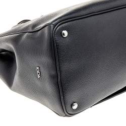 Pre Owned Tumi Black Leather Large And Double Zip Carry All Tote