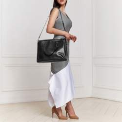 Pre Owned Tumi Black Leather Nia Commuter Laptop Briefcase