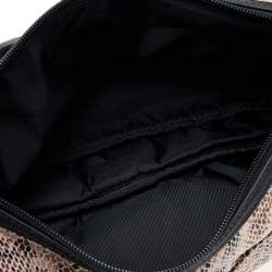 TUMI Black/Beige Python Effect Leather Zip Shoulder Bag