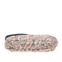TUMI Black/Beige Python Effect Leather Zip Shoulder Bag