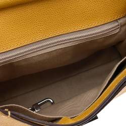 TUMI Yellow Leather Top Handle Bag
