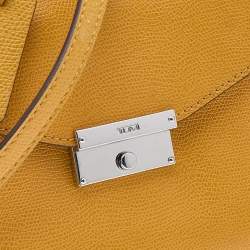 TUMI Yellow Leather Top Handle Bag