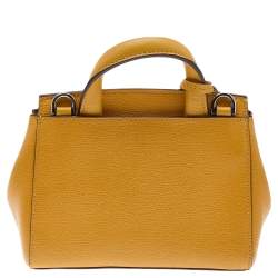 TUMI Yellow Leather Top Handle Bag