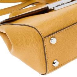 TUMI Yellow Leather Top Handle Bag