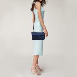 Pre Owned TUMI Blue Nylon Triple Zip Shoulder Bag