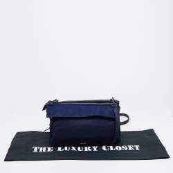 Pre Owned TUMI Blue Nylon Triple Zip Shoulder Bag