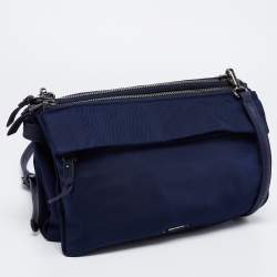 Pre Owned TUMI Blue Nylon Triple Zip Shoulder Bag