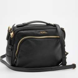 Pre Owned TUMI Black Leather Marcie Crossbody Bag