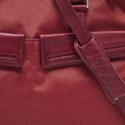 Pre Owned TUMI Two Tone Red Nylon and Leather Laptop Bag 