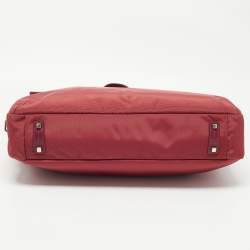 Pre Owned TUMI Two Tone Red Nylon and Leather Laptop Bag 