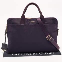 Pre Owned TUMI Purple Nylon Joanna Voyageur Laptop Bag