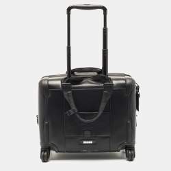 TUMI Black Leather 4 Wheeled Alpha 2 Deluxe Laptop Briefcase