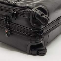 TUMI Black Leather 4 Wheeled Alpha 2 Deluxe Laptop Briefcase