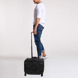 TUMI Black Leather 4 Wheeled Alpha 2 Deluxe Laptop Briefcase