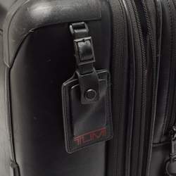 TUMI Black Leather 4 Wheeled Alpha 2 Deluxe Laptop Briefcase