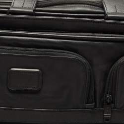 TUMI Black Leather 4 Wheeled Alpha 2 Deluxe Laptop Briefcase
