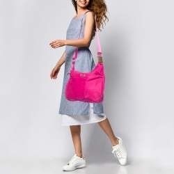 Pre Owned TUMI Magenta Nylon Voyageur Sumatra Crossbody Bag