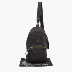 Pre Owned TUMI Black Nylon and Leather Sling Bag
