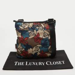 TUMI Multicolor Printed Nylon and Leather Zip Messenger Bag