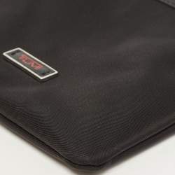 TUMI Black Nylon and Leather Pouch