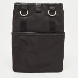 TUMI Black Nylon and Leather Pouch