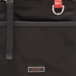 TUMI Black Nylon and Leather Pouch