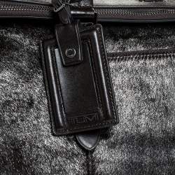 TUMI Black/Silver Calf hair and Leather Stamford Weekender Bag