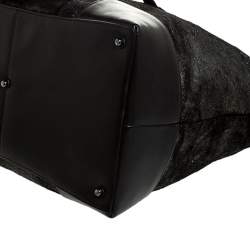 TUMI Black/Silver Calf hair and Leather Stamford Weekender Bag