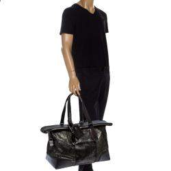 TUMI Black/Silver Calf hair and Leather Stamford Weekender Bag