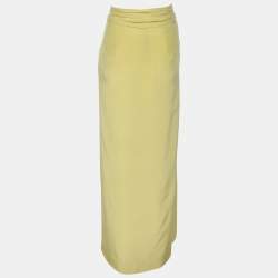 Pre Owned Twenty8Twelve Yellow Silk Pleated Midi Skirt S