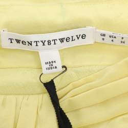 Pre Owned Twenty8Twelve Yellow Silk Pleated Midi Skirt S