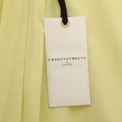 Pre Owned Twenty8Twelve Yellow Silk Pleated Midi Skirt S